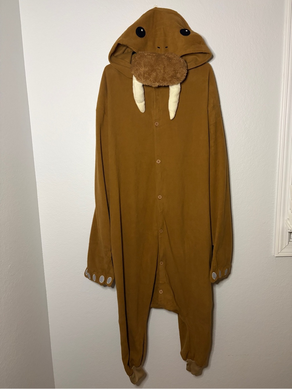 Funziez Silver Lilly Adult Walrus Animal Costume Plush Onesie Medium